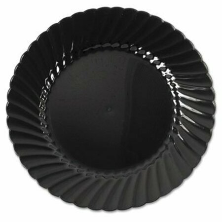 WNA WNA, Classicware Plastic Plates, 6in Dia., Black, Round, 10PK CW6180BK